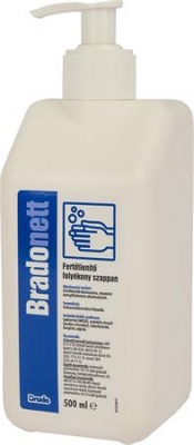 Folyékony szappan, fertőtlenítő, pumpás, 500 ml, BRADONETT